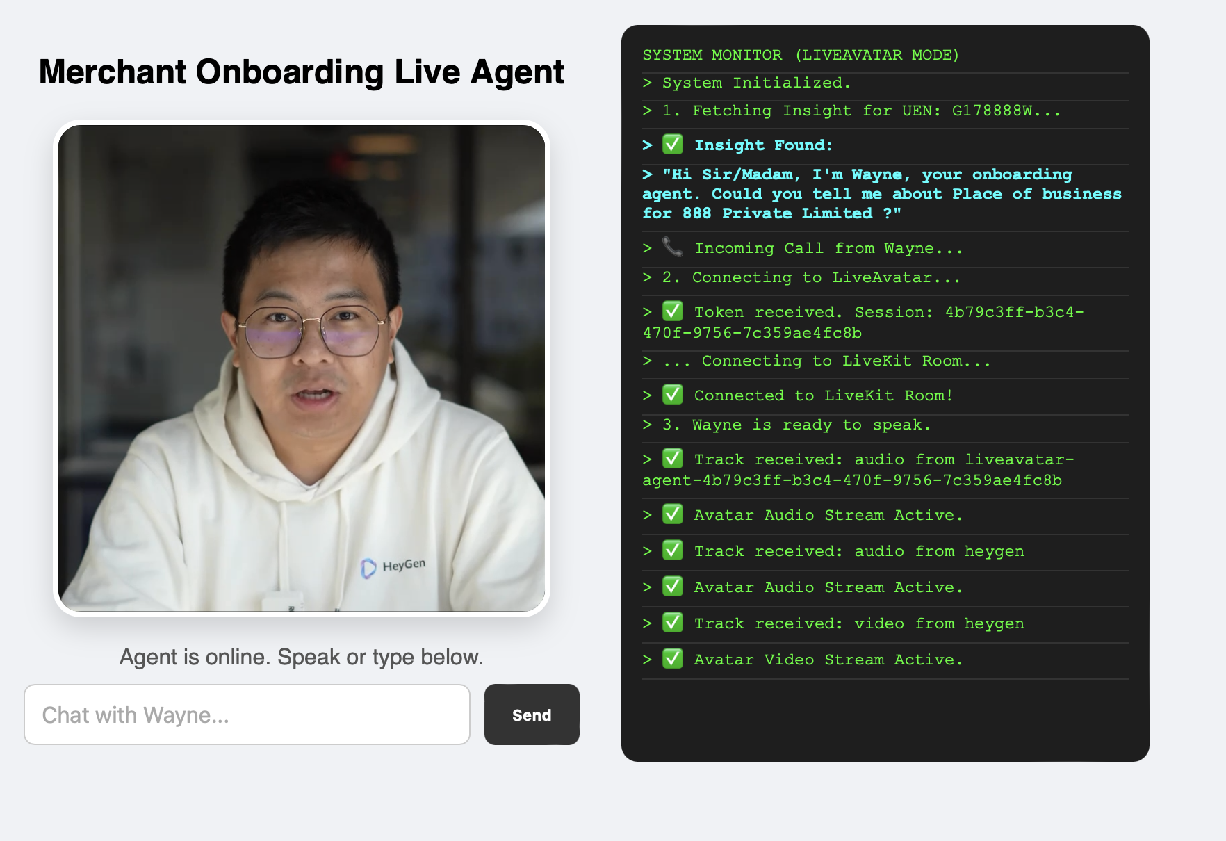 Digital Human AI Onboarding Agent screenshot