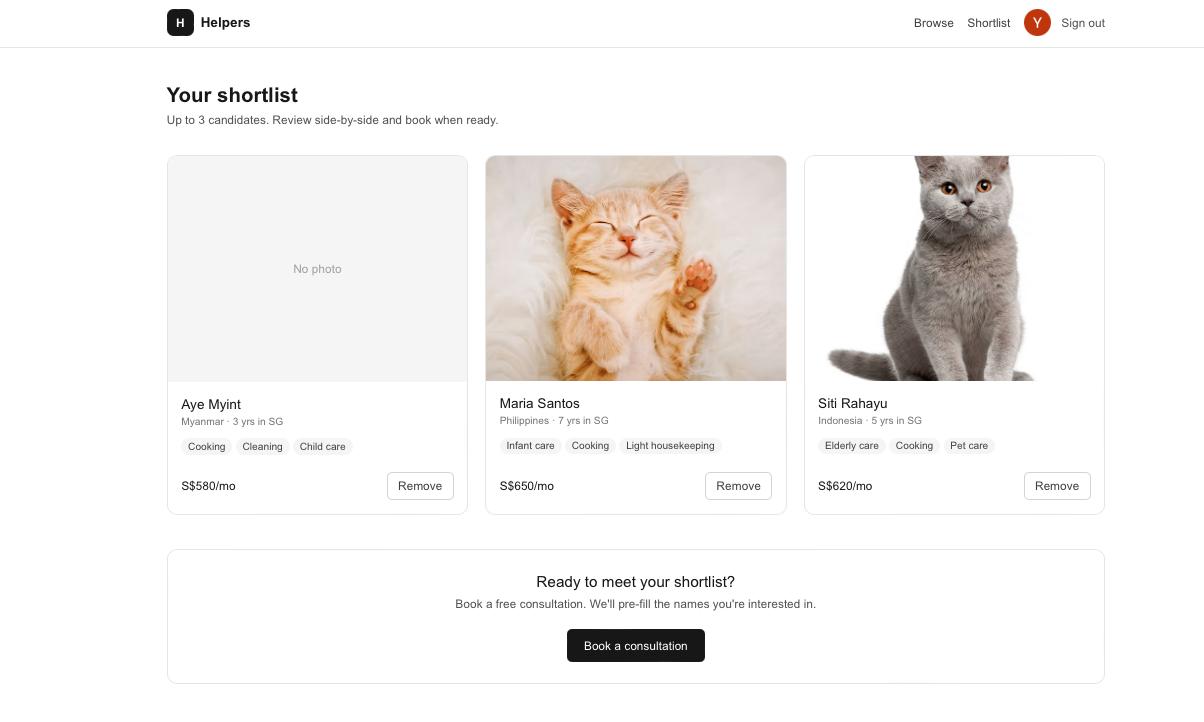 Helpers Agency Platform screenshot